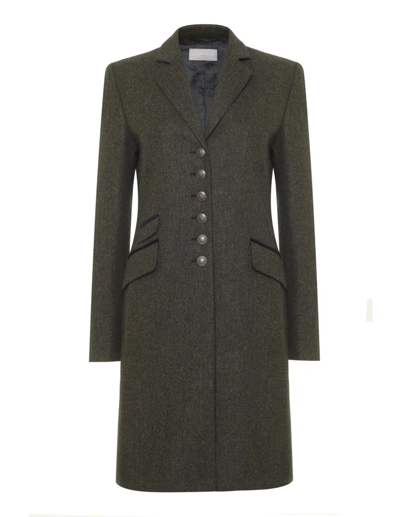 Anna Lascata Womens Catherine Coat Olive Navy
